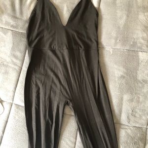 Black velvet jumpsuit